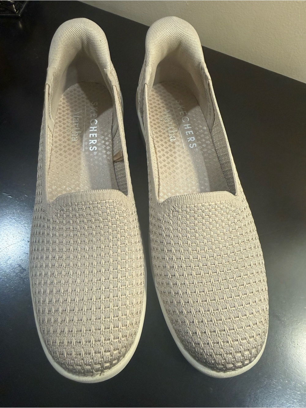 Skechers Martha Stewart Women's Slip-On Knit Shoe in Beige - Picture 5 of 6